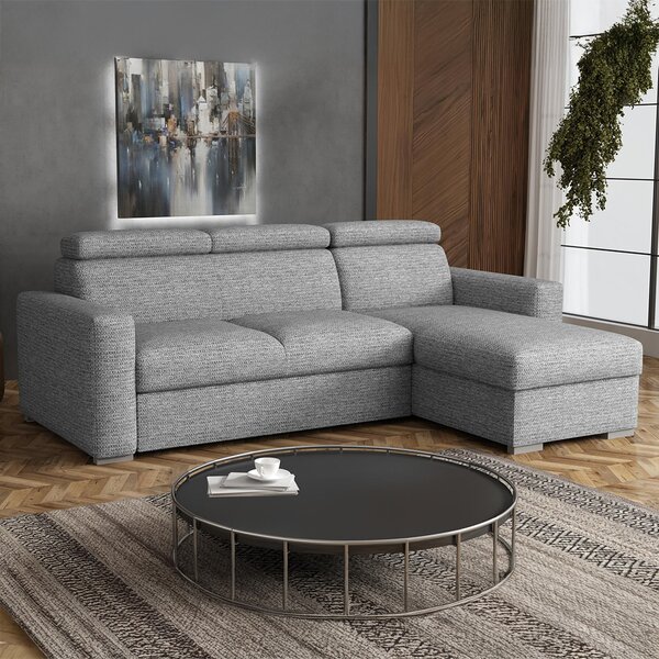 Malá sedací souprava PEDRO L | 235x170 cm | rozkládací + úložný prostor | polohovatelné záhlavníky | VÝBĚR TKANIN