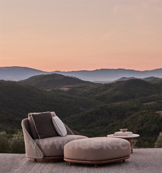 Tribu Nízké křeslo Elio Sofa, Tribu, 118x94x69,5 cm, rám teak, výplet lanko linen, včetně polstrování látka kat.D