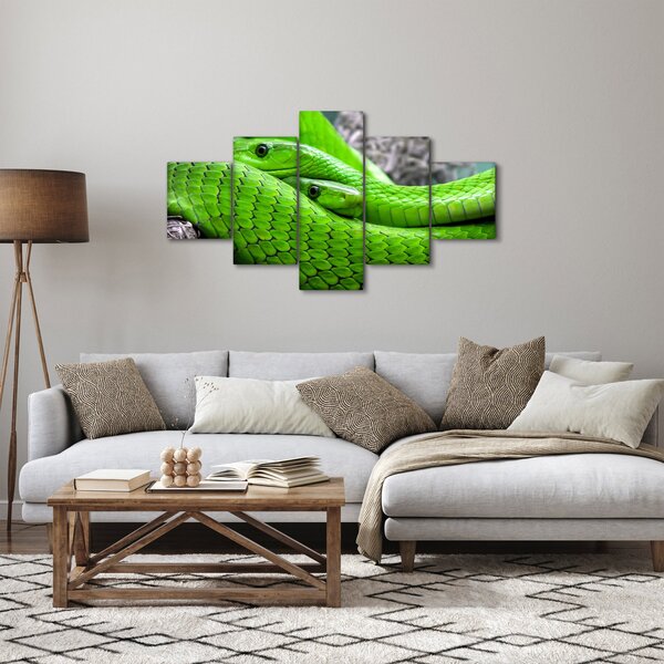 Obraz zelených hadů (125x70 cm)