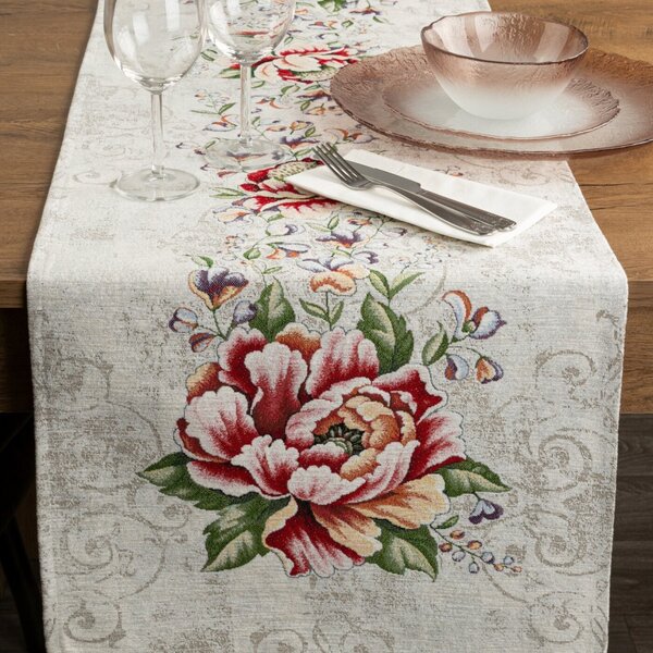 Gobelínový ubrus na stůl Chenille 1182 RJ Barva Vícebarevná Rozměry 40x100 cm