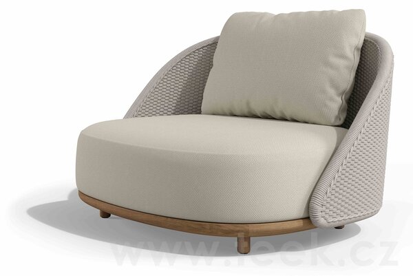 Tribu Nízké křeslo Elio Sofa, Tribu, 118x94x69,5 cm, rám teak, výplet lanko linen, včetně polstrování látka kat.D