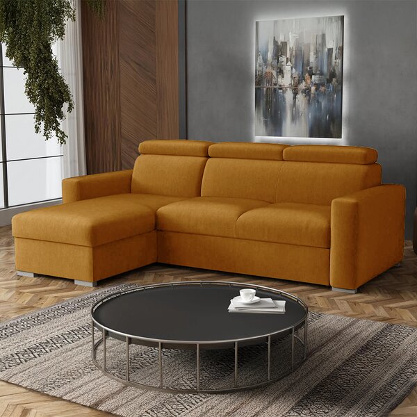 Malá sedací souprava PEDRO L | 170x235 cm | rozkládací + úložný prostor | polohovatelné záhlavníky | VÝBĚR TKANIN