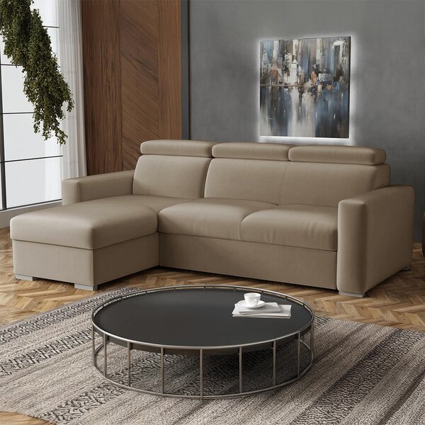 Malá sedací souprava PEDRO L | 170x235 cm | rozkládací + úložný prostor | polohovatelné záhlavníky | VÝBĚR TKANIN