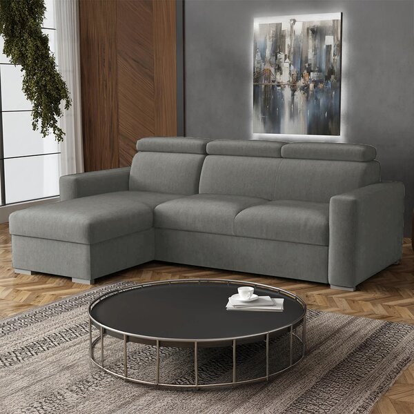 Malá sedací souprava PEDRO L | 170x235 cm | rozkládací + úložný prostor | polohovatelné záhlavníky | VÝBĚR TKANIN
