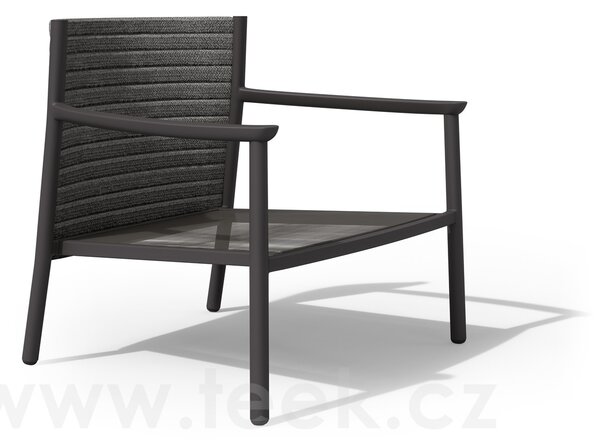 Tribu Nízké křeslo Lucca, Tribu, rám hliník barva linen, lankový výplet barva linen, bez sedáků