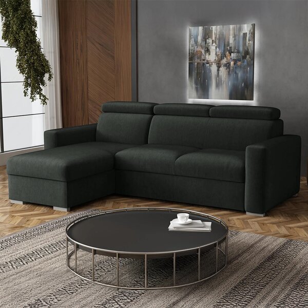 Malá sedací souprava PEDRO L | 170x235 cm | rozkládací + úložný prostor | polohovatelné záhlavníky | VÝBĚR TKANIN