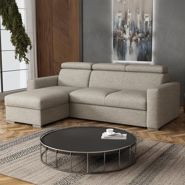 Malá sedací souprava PEDRO L | 170x235 cm | rozkládací + úložný prostor | polohovatelné záhlavníky | VÝBĚR TKANIN