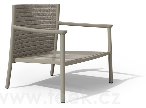 Tribu Nízké křeslo Lucca, Tribu, rám hliník barva linen, lankový výplet barva linen, bez sedáků