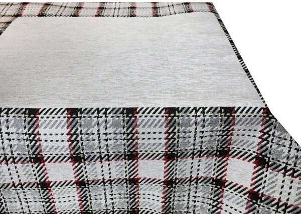 Gobelínový ubrus na stůl Tartan béžový 90x90 cm Chenille IT025 Barva Béžová Rozměry 90x90 cm