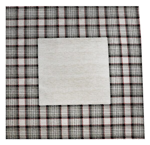 Gobelínový ubrus na stůl Tartan béžový 90x90 cm Chenille IT025 Barva Béžová Rozměry 90x90 cm
