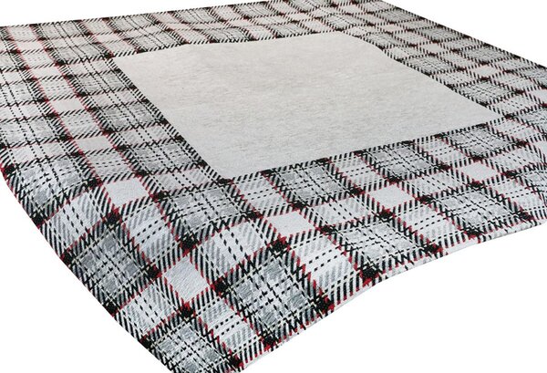 Gobelínový ubrus na stůl Tartan béžový 90x90 cm Chenille IT025 Barva Béžová Rozměry 90x90 cm