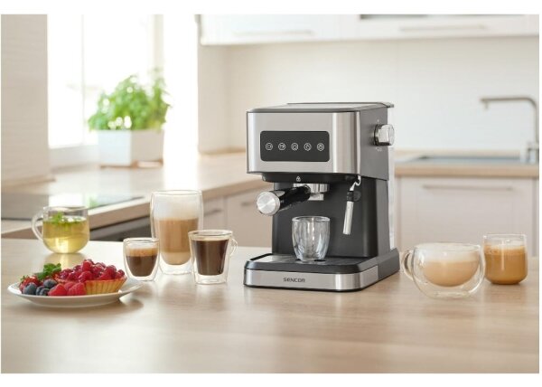 Sencor - Pákový kávovar espresso 1050W/230V černá/matný chrom