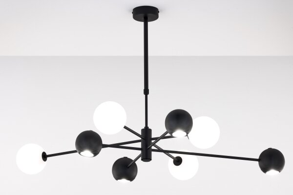 Jupiter 1998 - Lustr na tyči MOKA 4xGU10/10W/230V + 4xG9/10W/230V černá/bílá