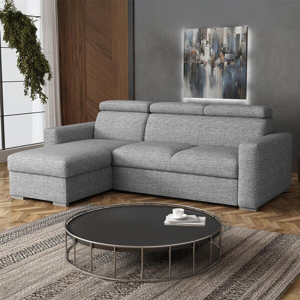 Malá sedací souprava PEDRO L | 170x235 cm | rozkládací + úložný prostor | polohovatelné záhlavníky | VÝBĚR TKANIN