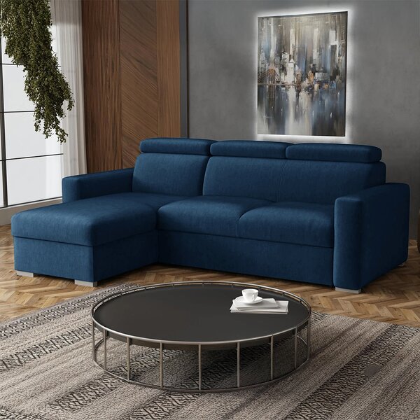 Malá sedací souprava PEDRO L | 170x235 cm | rozkládací + úložný prostor | polohovatelné záhlavníky | VÝBĚR TKANIN