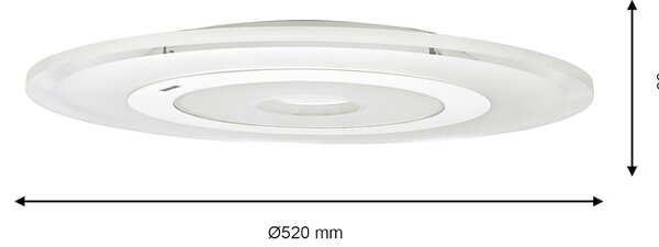 Stropní LED svítidlo Volta, 1x LED 36w, 3000-4000k, w, s ovladačem