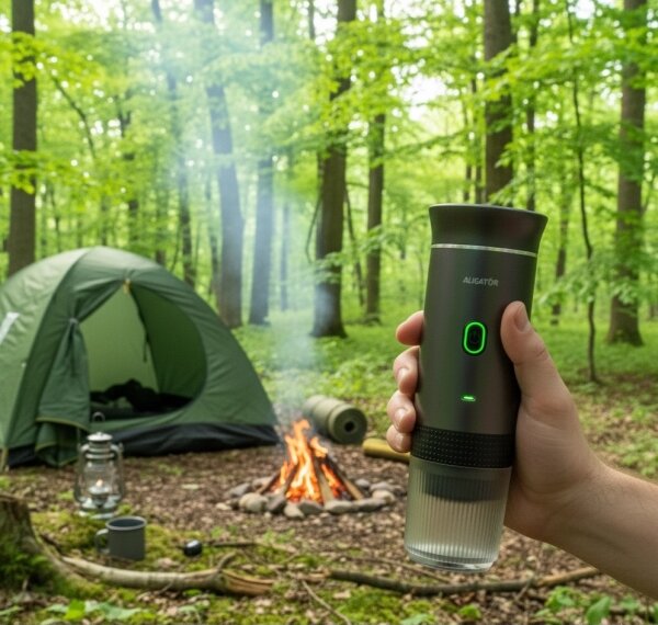 Aligator ACM002 - Cestovní nabíjecí kávovar PortaCaffé 3v1 72W/7500 mAh šedá