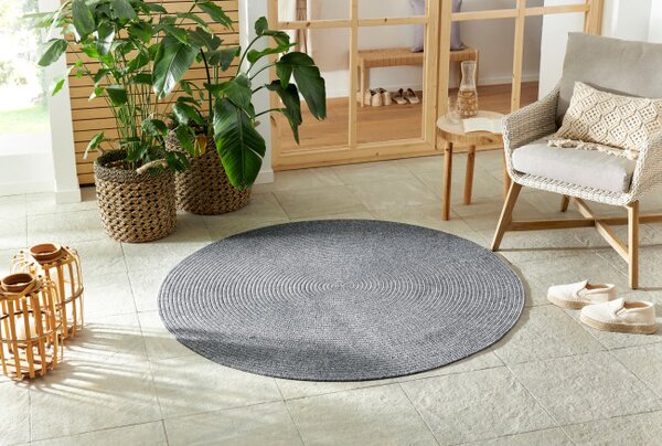 Koberec Hanse Home Braided Trenzado světle šedý kruh
