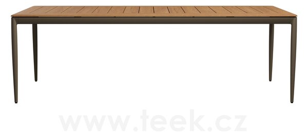 Tribu Jídelní stůl Nagomi, Tribu, obdélníkový 240x100x74,8 cm, rám hliník barva linen, deska teak