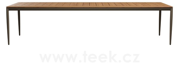 Tribu Jídelní stůl Nagomi, Tribu, obdélníkový 320x100x74,8 cm, rám hliník barva linen, deska teak