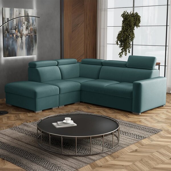 Sedací souprava PEDRO L | 230x250 cm | rozkládací + 2x úložný prostor | polohovatelné záhlavníky | VÝBĚR TKANIN