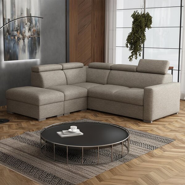 Sedací souprava PEDRO L | 230x250 cm | rozkládací + 2x úložný prostor | polohovatelné záhlavníky | VÝBĚR TKANIN