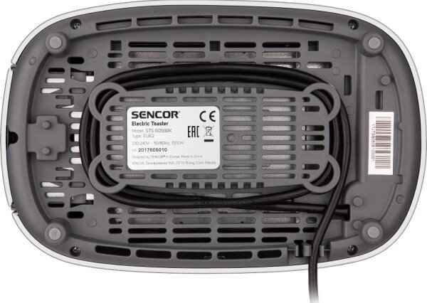 Sencor - Topinkovač s dvěma otvory a rozpékačem 1000W/230V antracit