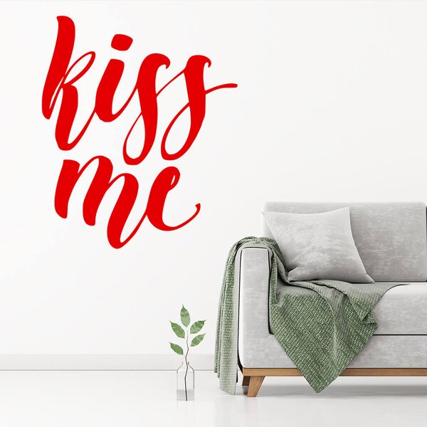 Živá Zeď Samolepka Kiss me Barva: černá
