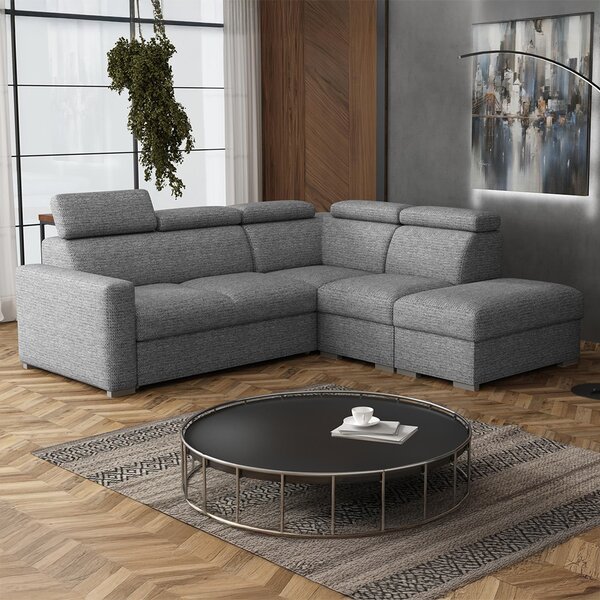 Sedací souprava PEDRO L | 250x230 cm | rozkládací + 2x úložný prostor | polohovatelné záhlavníky | VÝBĚR TKANIN