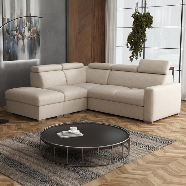 Sedací souprava PEDRO L | 230x250 cm | rozkládací + 2x úložný prostor | polohovatelné záhlavníky | VÝBĚR TKANIN