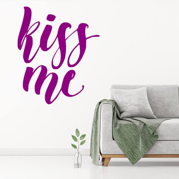 Živá Zeď Samolepka Kiss me Barva: černá