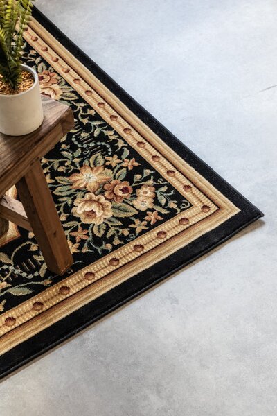 Koberec Hanse Home Herat Adraskan černý / krémový