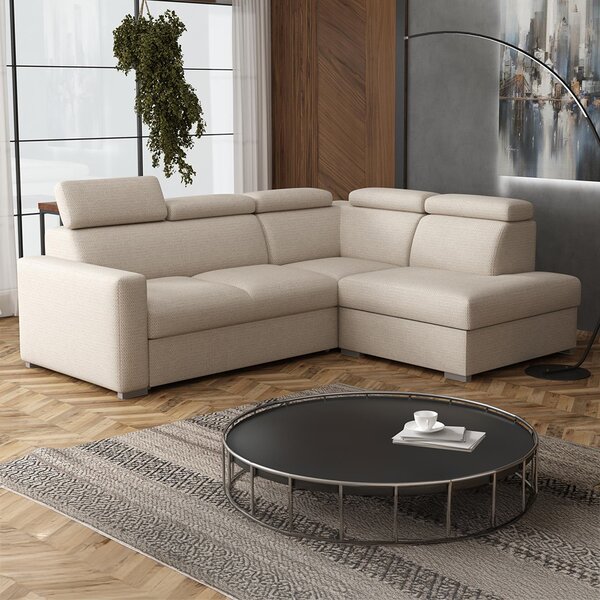 Sedací souprava PEDRO L | 250x200 cm | rozkládací + úložný prostor | polohovatelné záhlavníky | VÝBĚR TKANIN