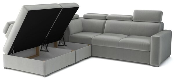 Sedací souprava PEDRO L | 265x250 cm | rozkládací + 2x úložný prostor | polohovatelné záhlavníky | VÝBĚR TKANIN