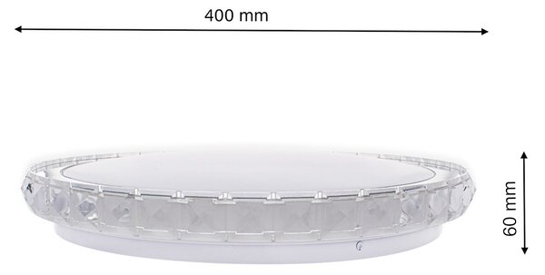 Stropní LED svítidlo Layla, 1x LED 33w, 3000-6000k, w/ch, s ovladačem
