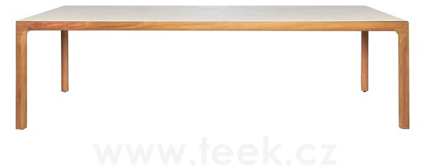 Tribu Teakový jídelní stůl Illum, Tribu, obdélníkový 267x100x76 cm, rám teak, deska keramika dekor linen - vzorkový stůl
