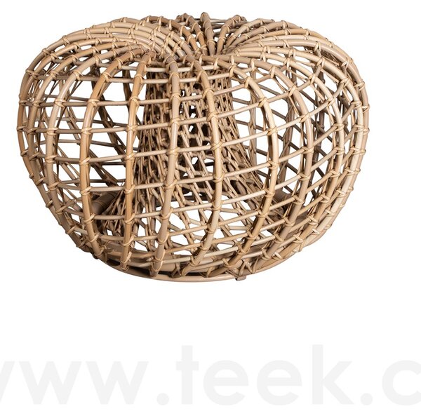 Cane-line Podnožka malá Nest, Cane-line, kulatá 67x44 cm, rám hliník, výplet umělý ratan barva dark green
