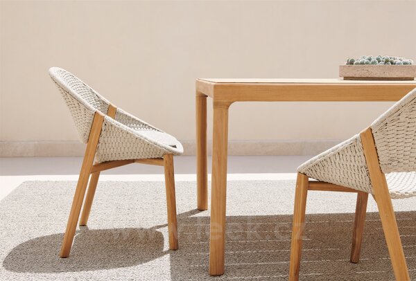 Tribu Teakový jídelní stůl Illum, Tribu, obdélníkový 267x100x76 cm, rám teak, deska keramika dekor linen - vzorkový stůl