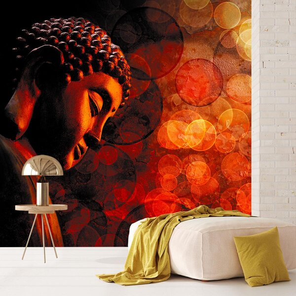 Fototapeta - Buddha v červených tónech (245x170 cm)