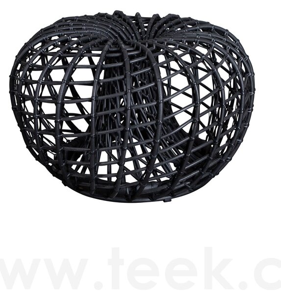 Cane-line Podnožka malá Nest, Cane-line, kulatá 67x44 cm, rám hliník, výplet umělý ratan barva dark green