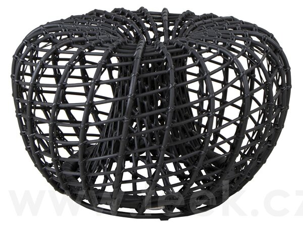 Cane-line Podnožka malá Nest, Cane-line, kulatá 67x44 cm, rám hliník, výplet umělý ratan barva dark green