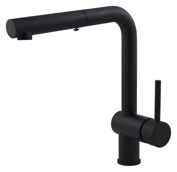 Paffoni - Dřezová baterie s vytahovací sprškou LIGHT 29,2 cm černá