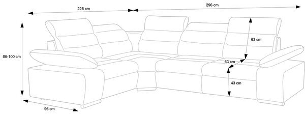 Sedací souprava KORFU MINI | 225x296 | nerozkládací + bez úložného prostoru | VÝBĚR TKANIN