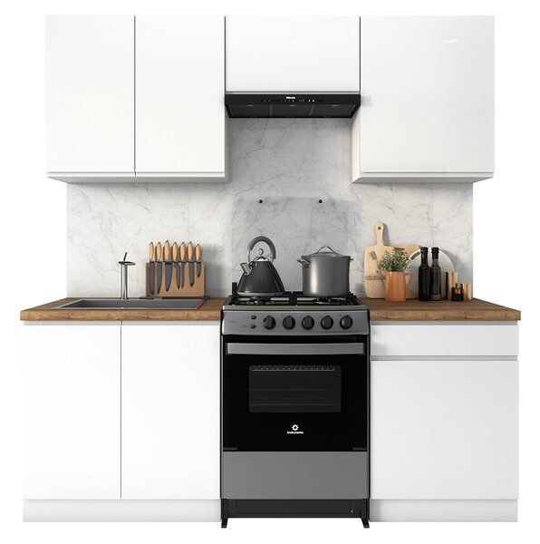 ASPEN b | dolní skříňka D40S4 se zásuvkami METALBOX | 40 cm | SOKL v CENĚ | bílá lesk