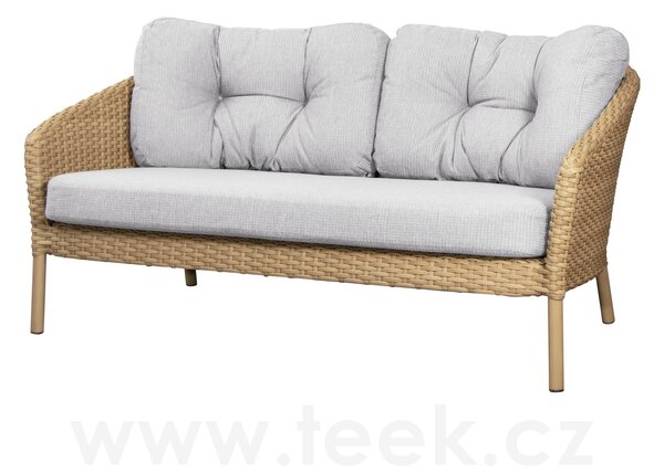 Cane-line 2-místná pohovka Ocean Large, Cane-line, 155x90x73 cm, rám hliník, výplet umělý ratan barva natural, bez polstrů