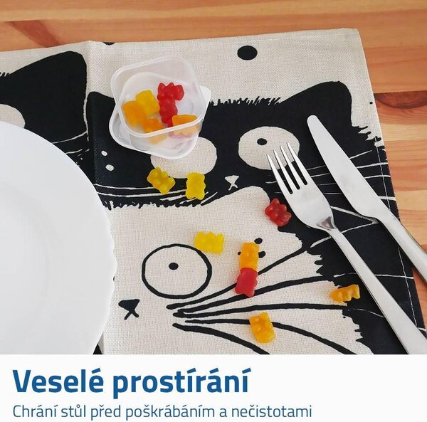 Prostírání na stůl kočka - koukající