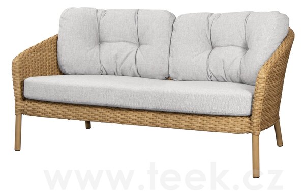 Cane-line 2-místná pohovka Ocean Large, Cane-line, 155x90x73 cm, rám hliník, výplet umělý ratan barva natural, bez polstrů