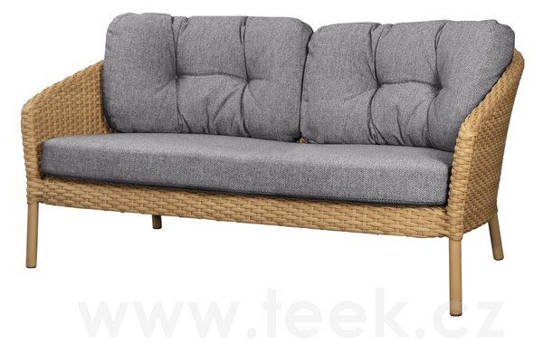 Cane-line 2-místná pohovka Ocean Large, Cane-line, 155x90x73 cm, rám hliník, výplet umělý ratan barva natural, bez polstrů
