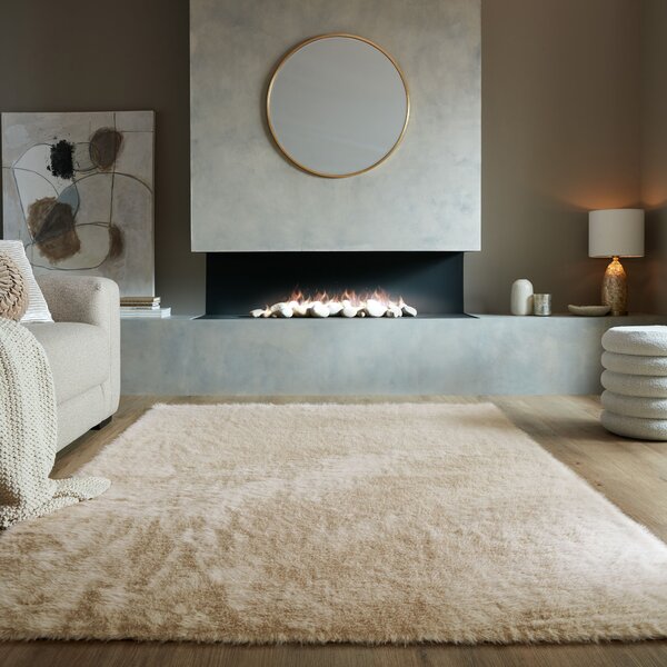 Flair Rugs, Kusový koberec Alpine Faux Fur Natural, 160x230, béžová, ložnice