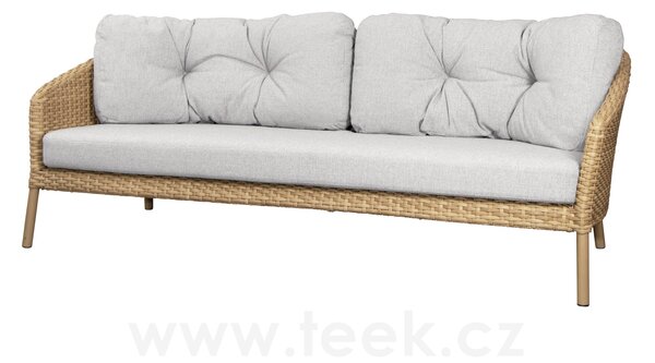 Cane-line 3-místná pohovka Ocean Large, Cane-line, 202x90x73 cm, rám hliník, výplet umělý ratan barva natural, bez polstrů